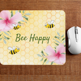 Biene Happy Hummeln Gelbe Honigwabenblüte Mousepad