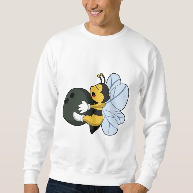 Biene im Bowling mit Bowlingball Sweatshirt (Vorderseite)