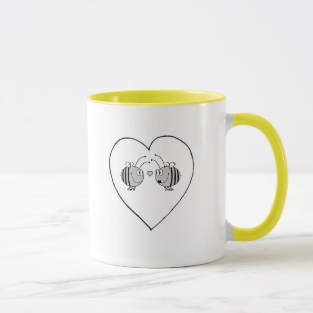 Biene in der Liebe-Kaffee-Tasse Tasse (Rechts)