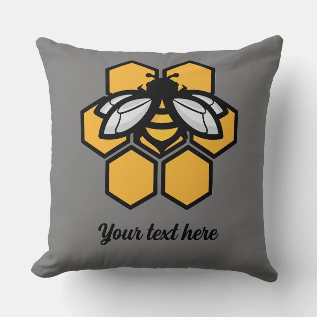 Biene in einem Bienenstock Kissen (Vorderseite)