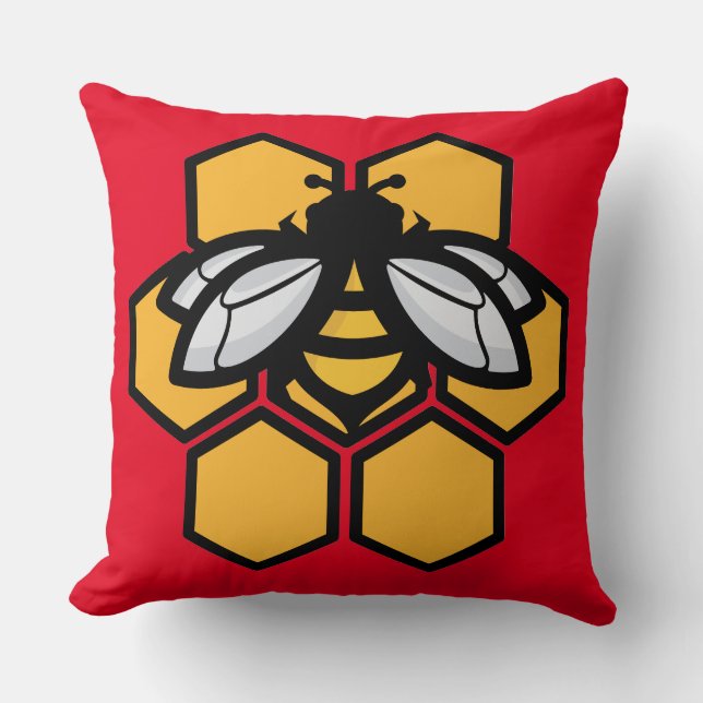 Biene in einem Bienenstock Kissen (Vorderseite)