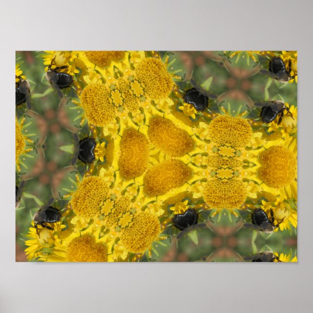 Biene in einem Kaleidoskop Poster (Vorne)