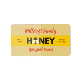 Biene in the Honey Light Gold Honey Jar Adressaufkleber