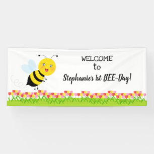 Biene in Tulip Garden Banner