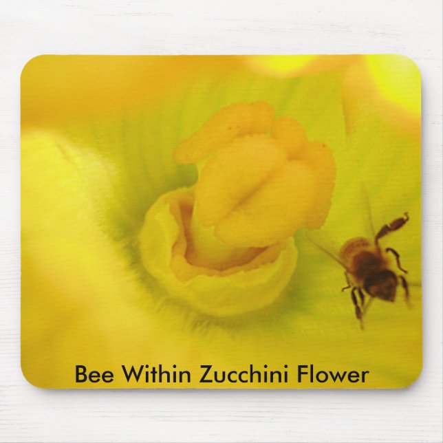 Biene innerhalb der Zucchini-Blume Mousepad (Vorne)