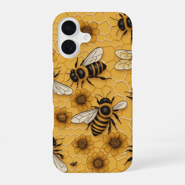 Biene iPhone 16 Hülle (Rückseite)
