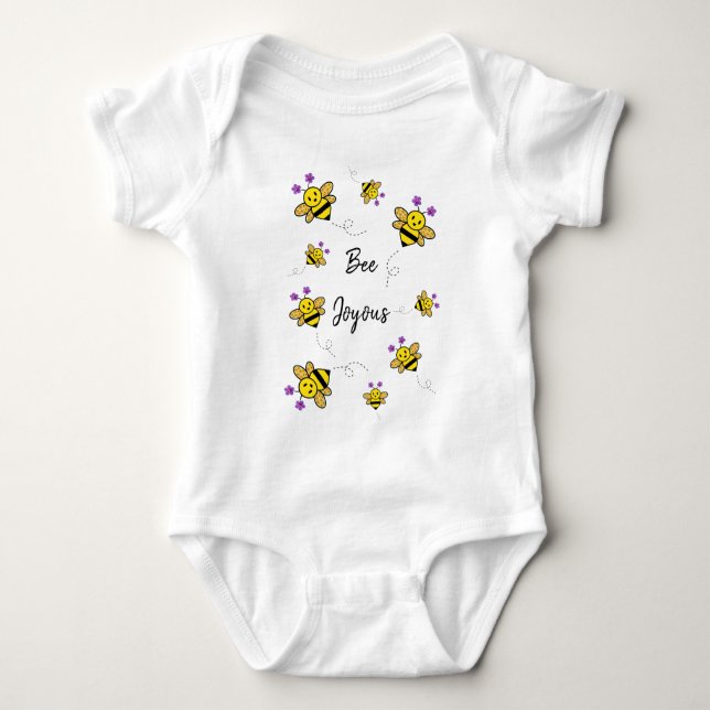 Biene Joyous Whimsical Floral Baby Strampler (Vorderseite)