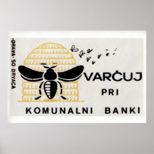 Biene Jugoslawien Mitte des Jahrhunderts Streichho Poster