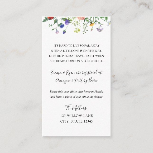 Biene Langstrecken-Babydusche Begleitkarte (Vorderseite)