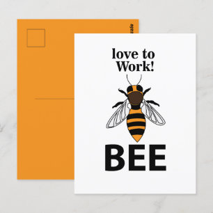 Biene Liebe zu arbeiten Postkarte
