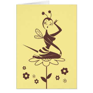 Biene Mädchen Karte von Miss Fluff
