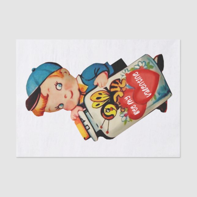 Biene Mein Valentine Tissue Paper Seidenpapier (Vorderseite)