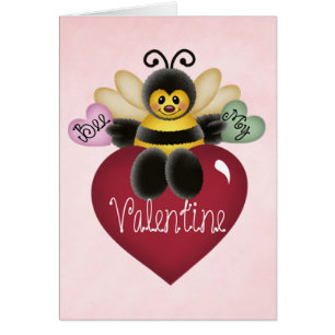 Biene Meine Valentine Little Bee/Herz Grußkarte