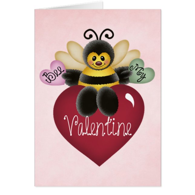 Biene Meine Valentine Little Bee/Herz Grußkarte (Vorne)
