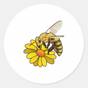 Biene mit Blossom Runder Aufkleber