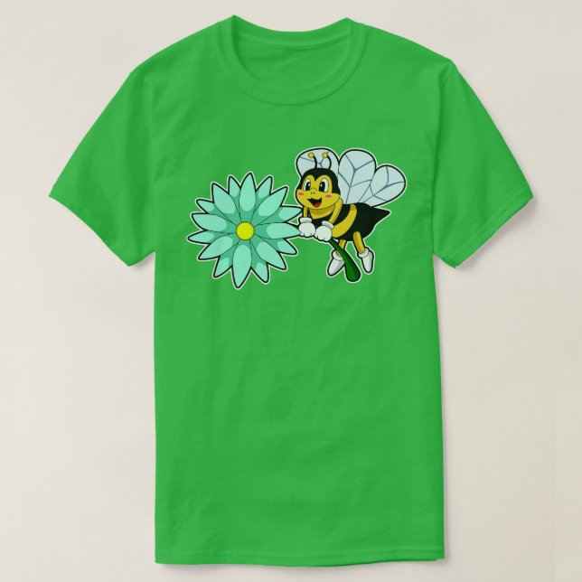 Biene mit Blume 1 T-Shirt (Design vorne)