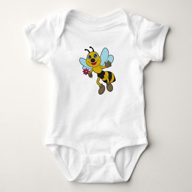Biene mit Blume Baby Strampler (Vorderseite)