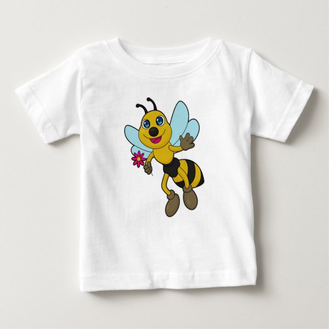Biene mit Blume Baby T-shirt (Vorderseite)
