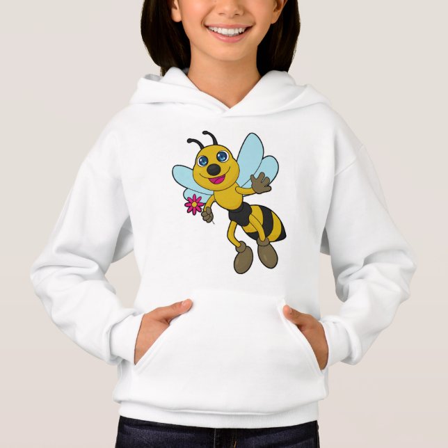 Biene mit Blume Hoodie (Vorderseite)