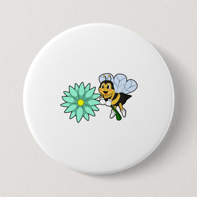 Biene mit Blume.PNG Button (Vorderseite)