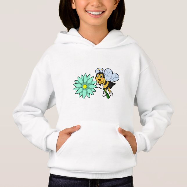 Biene mit Blume.PNG Hoodie (Vorderseite)