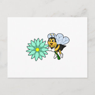 Biene mit Blume.PNG Postkarte