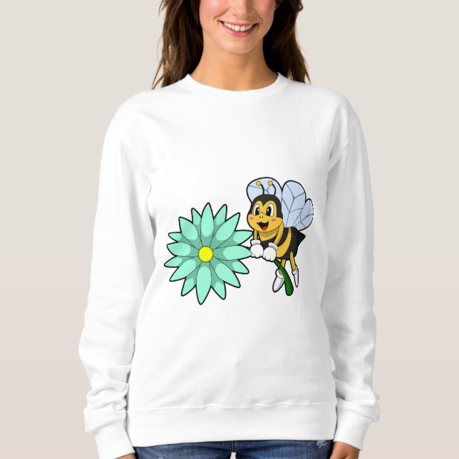 Biene mit Blume.PNG Sweatshirt (Vorderseite)