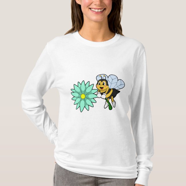 Biene mit Blume.PNG T-Shirt (Vorderseite)