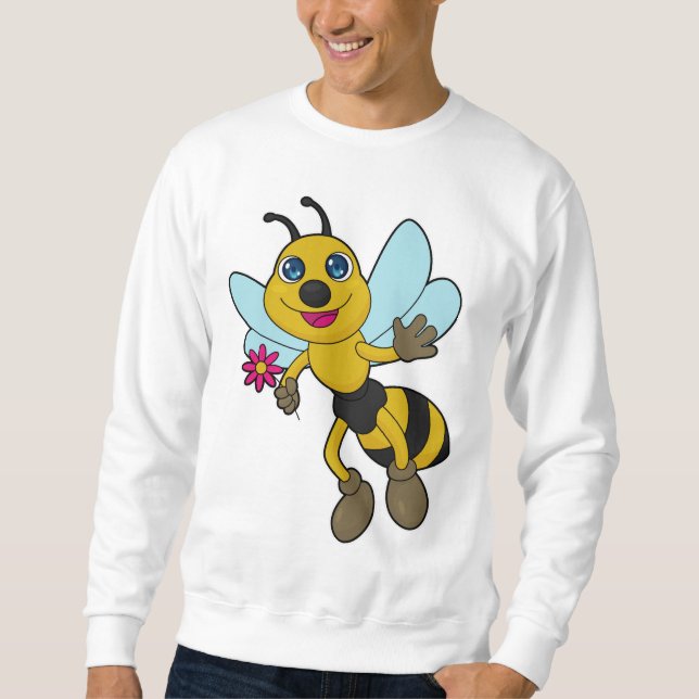 Biene mit Blume Sweatshirt (Vorderseite)