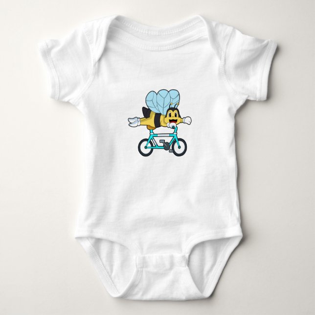 Biene mit Fahrrad Baby Strampler (Vorderseite)