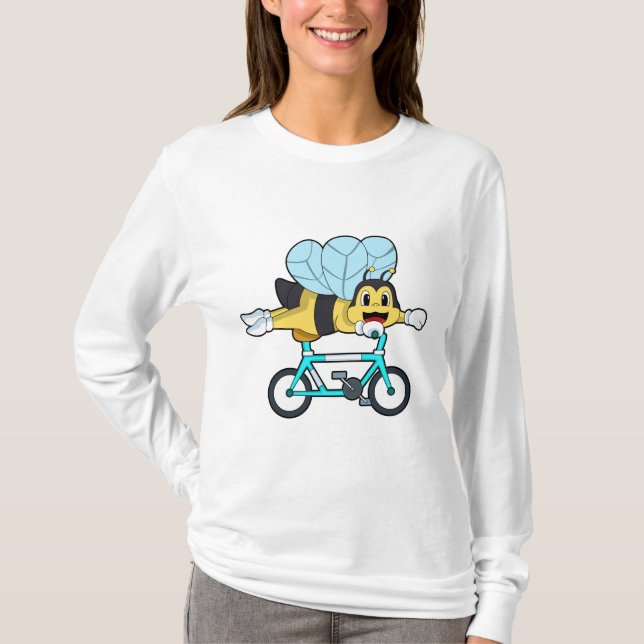 Biene mit Fahrrad T-Shirt (Vorderseite)