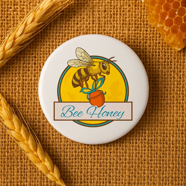 Biene mit Honey Jar Vintage Bienenzüchter Button (Von Creator hochgeladen)