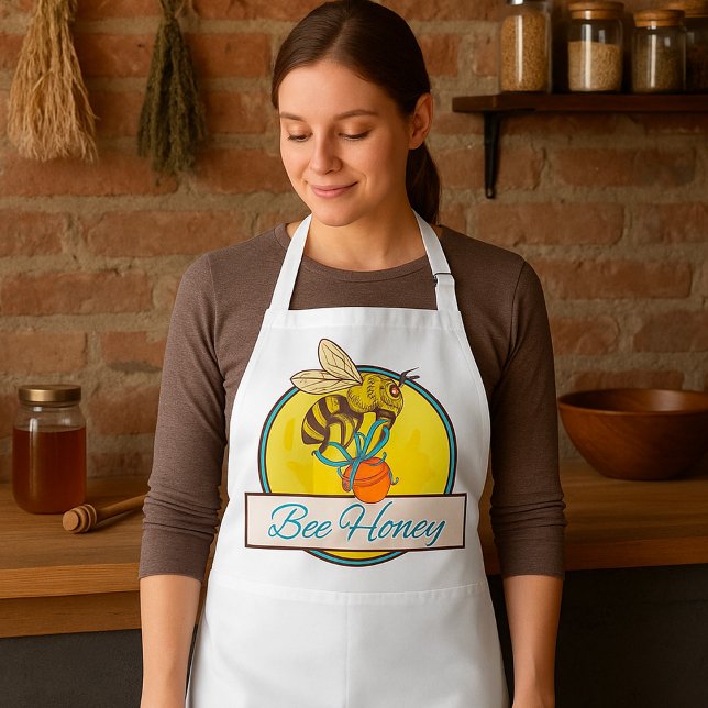 Biene mit Honey Jar Vintage Bienenzüchter Schürze (Von Creator hochgeladen)
