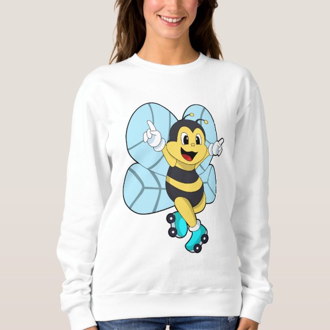 Biene mit Roller-Skaten Sweatshirt (Vorderseite)