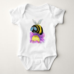 Biene mit Sonnenbrille Funny Baby Bodysuit Strampler