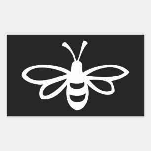 Biene (Monochrom) Rechteckiger Aufkleber
