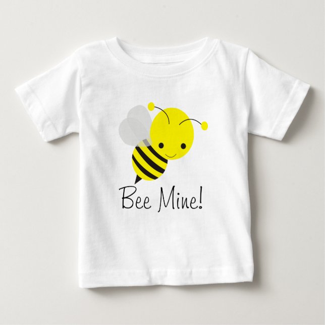 Biene My Valentine Baby Boy oder Girl Bumblebee Baby T-shirt (Vorderseite)