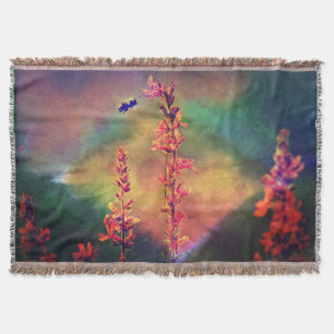 Biene N Wildblumen Diamond Earth TonesThrow Blanke Decke