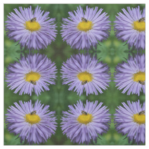 Biene on Aster Blume Nature Pattern Stoff