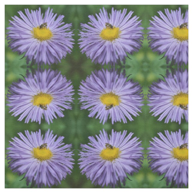 Biene on Aster Blume Nature Pattern Stoff (Muster)
