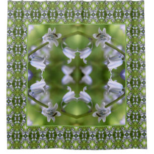Biene on Bluebell Blume Abstrakt Duschvorhang