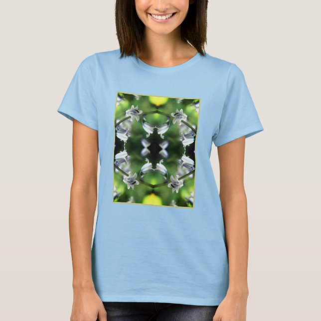 Biene on Bluebell Blume Abstrakt T-Shirt (Vorderseite)