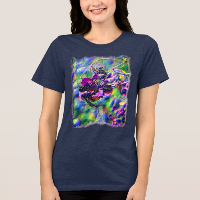 Biene on Blume Nature Art Tri-Blend Shirt (Vorderseite)