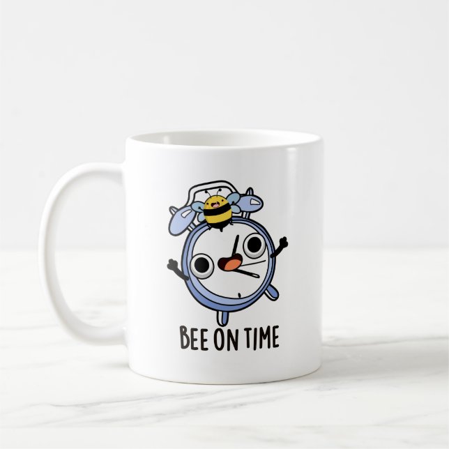 Biene On Time Funny Insect Clock Pun Kaffeetasse (Links)