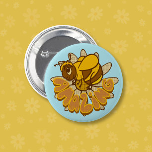 Biene Phantastisch - Niedlicher Cartoon Hummel Bie Button