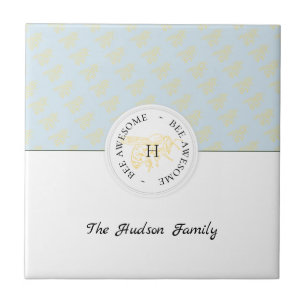 Biene Phantastische Golden Bie Personalisiert Mono Fliese