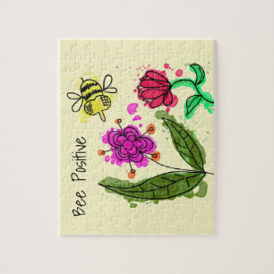 Biene positive Blume und Biene Puzzle