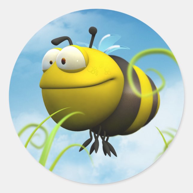 Biene Runder Aufkleber (Vorderseite)