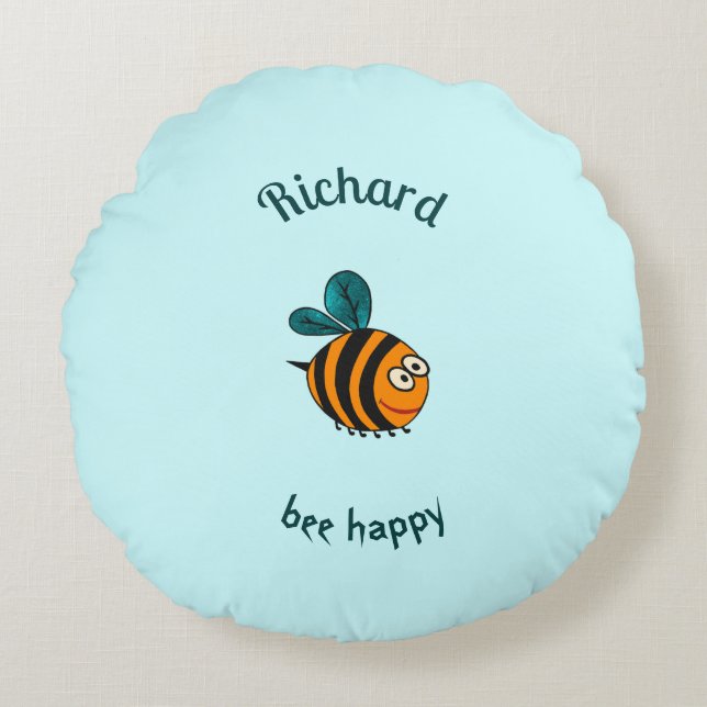Biene Rundes Kissen (Vorderseite)