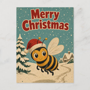 Biene Schnee Weg Tier Weihnachten Postkarte